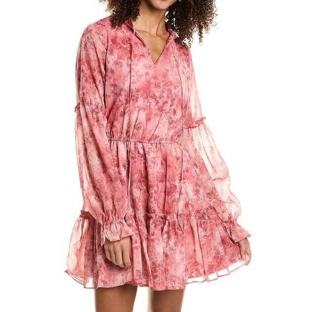 Rachel Parcell Long Sleeve Pink Floral Dress SIze Medium (NWOT)